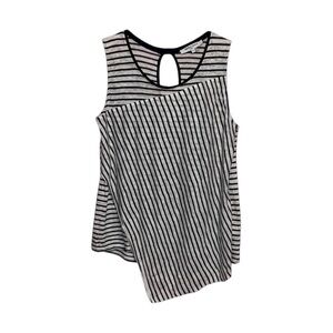 Gerard Darel Top Women’s Size XS Black White Striped Sleeveless‎ Linen